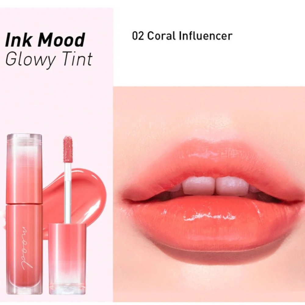 Peripera Ink Mood Glowy Tint in Coral influencer lip tint NWT